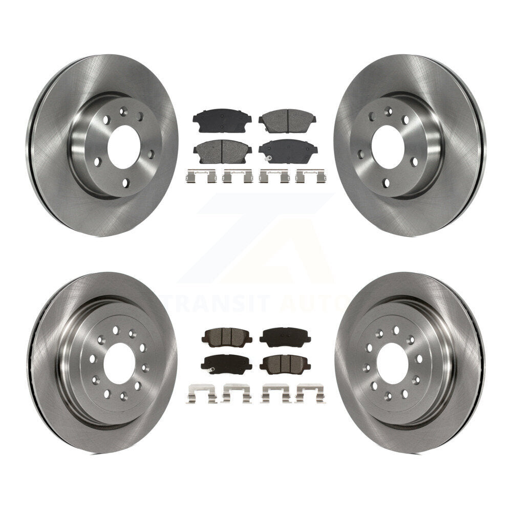 Disc Brake Rotors And Semi-Metallic Pads Front Rear Kit For Cadillac ATS