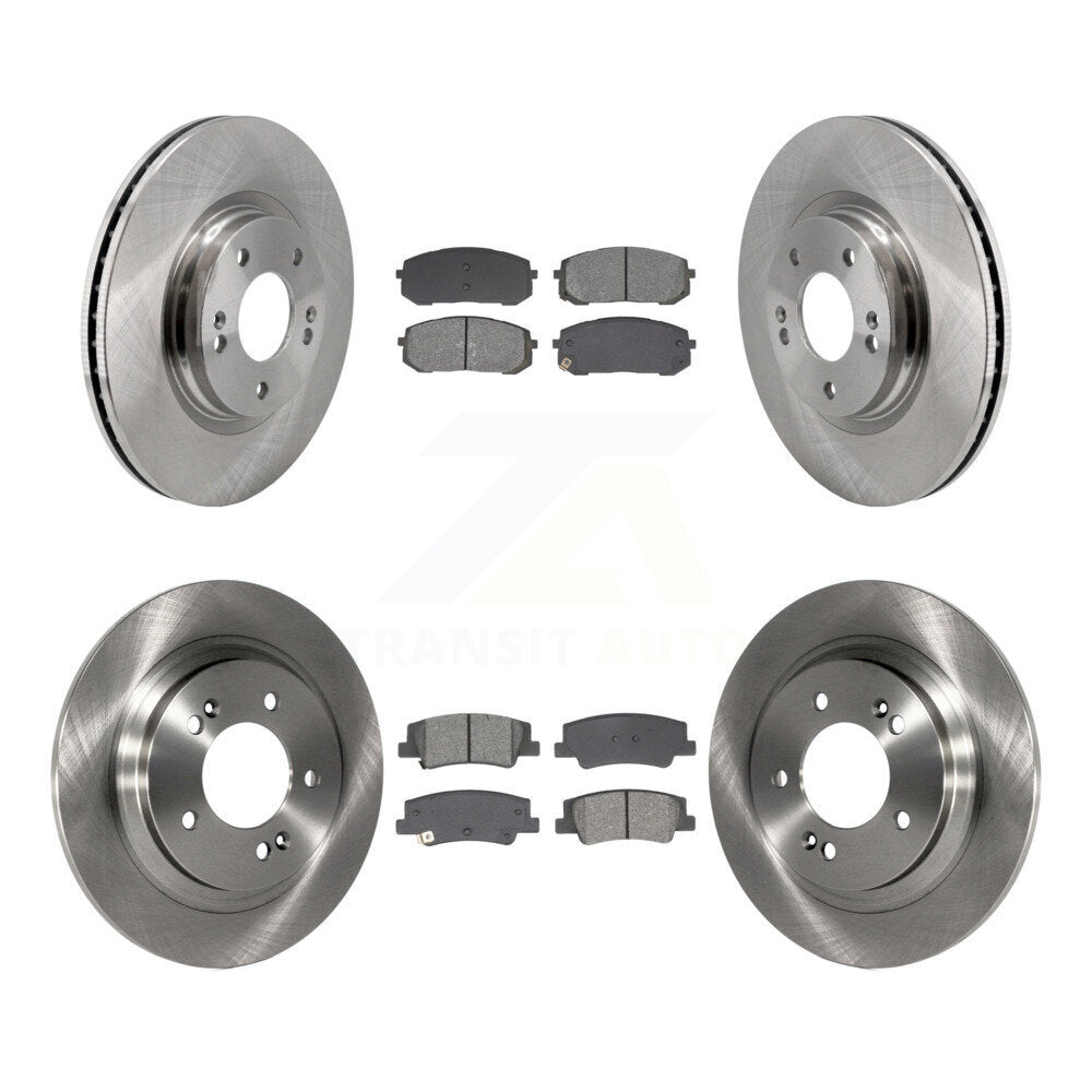 Brake Rotor & Semi-Metallic Pad Front Rear Kit For Hyundai Sonata Kia Niro EV K5