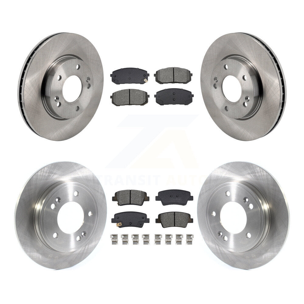 Disc Brake Rotors And Semi-Metallic Pads Front Rear Kit For Hyundai Elantra