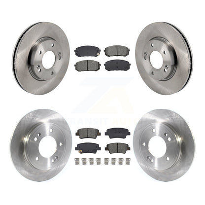 Disc Brake Rotors And Semi-Metallic Pads Front Rear Kit For Hyundai Elantra