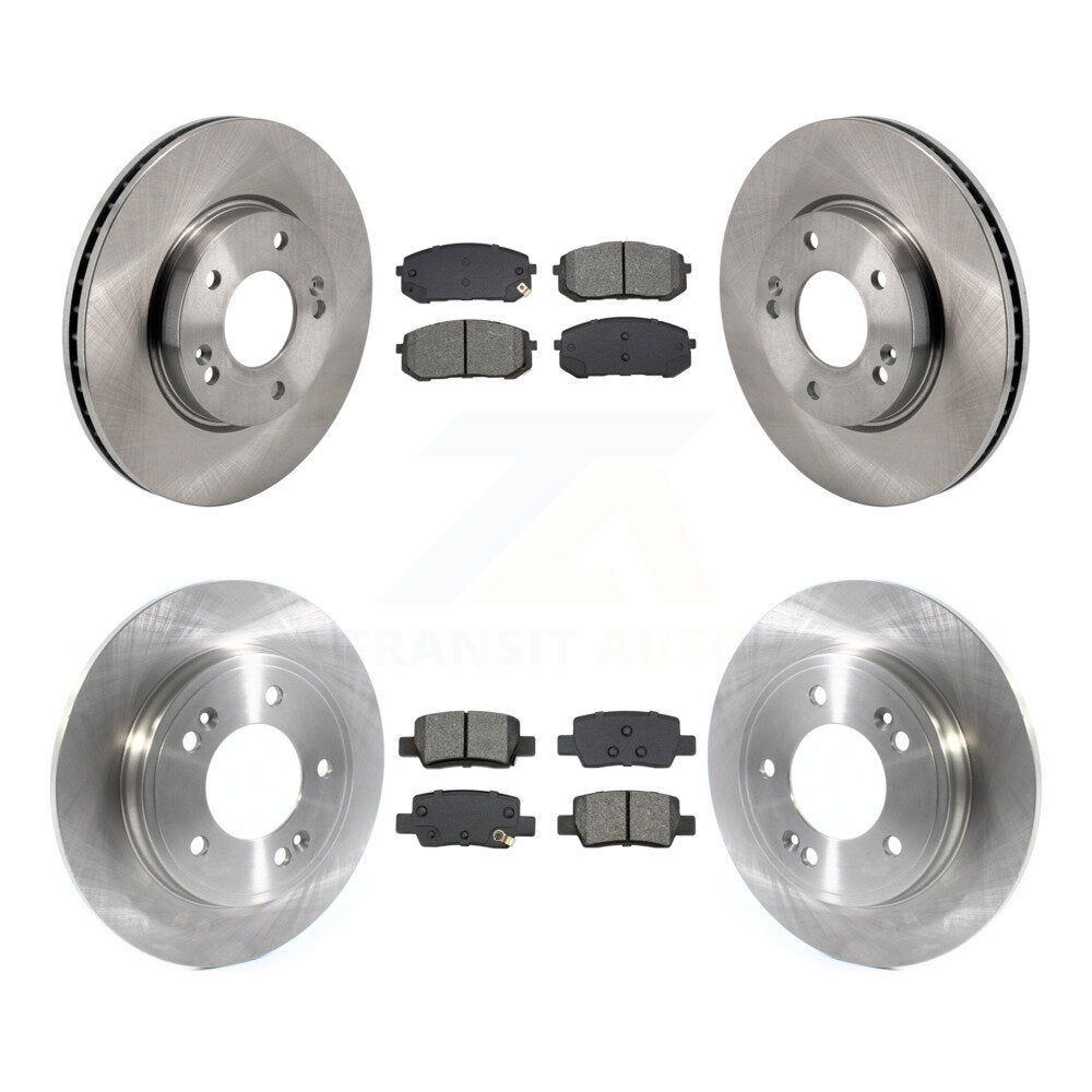 Disc Brake Rotors And Semi-Metallic Pads Front Rear Kit For Hyundai Elantra