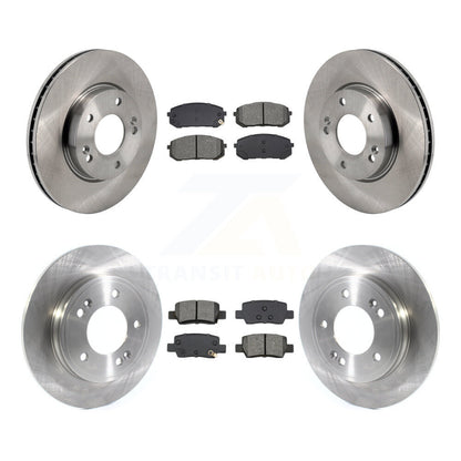 Disc Brake Rotors And Semi-Metallic Pads Front Rear Kit For Hyundai Elantra