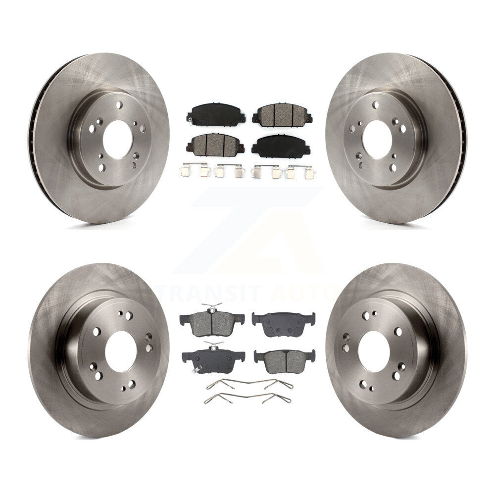 Disc Brake Rotors And Semi-Metallic Pads Front Rear Kit For Honda Accord