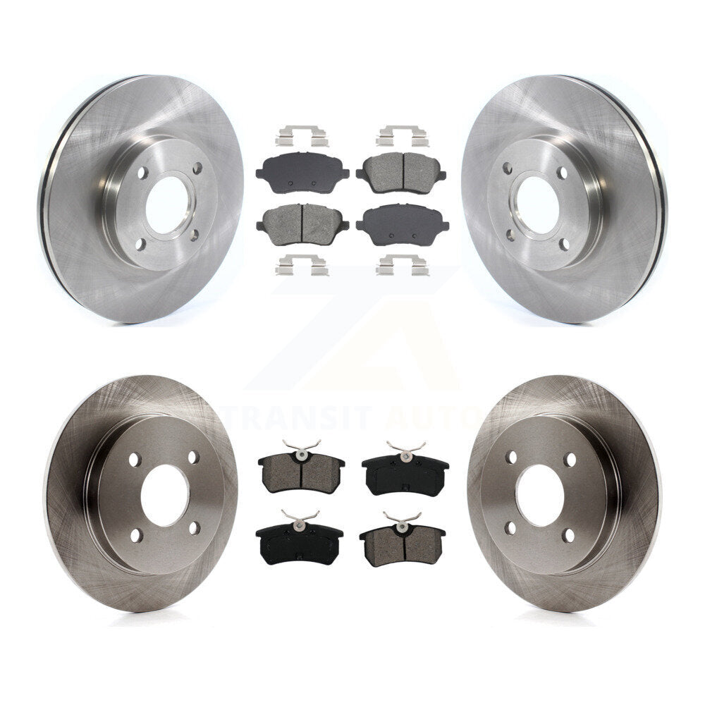 Disc Brake Rotor & Semi-Metallic Pad Front Rear Kit For 2014-2019 Ford Fiesta ST