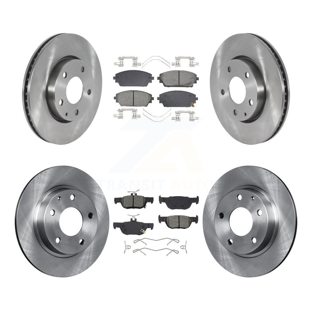 Disc Brake Rotors And Semi-Metallic Pads Front Rear Kit For Mazda 3 Sport FWD