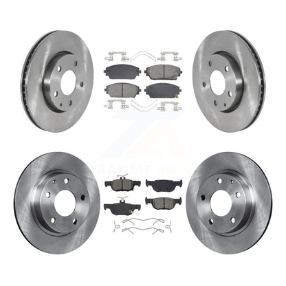 Disc Brake Rotors And Semi-Metallic Pads Front Rear Kit For Mazda 3 Sport FWD