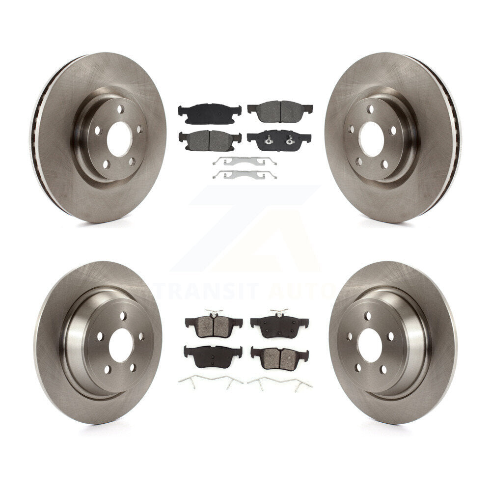 Disc Brake Rotors And Semi-Metallic Pads Front Rear Kit For Lincoln Continental