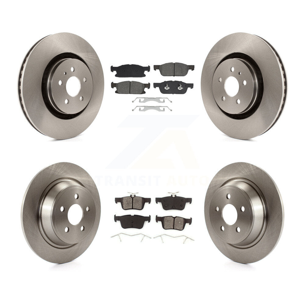 Disc Brake Rotors & Semi-Metallic Pad Front Rear Kit For Ford Fusion Lincoln MKZ