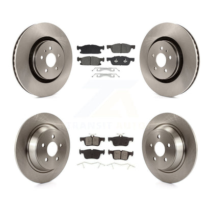 Disc Brake Rotors & Semi-Metallic Pad Front Rear Kit For Ford Fusion Lincoln MKZ