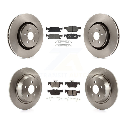 Disc Brake Rotors & Semi-Metallic Pad Front Rear Kit For Ford Fusion Lincoln MKZ