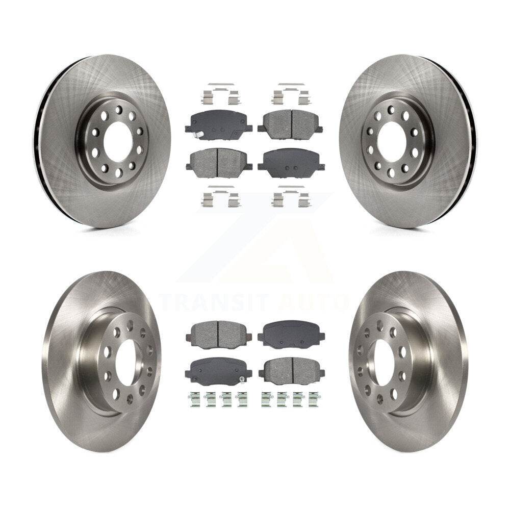 Disc Brake Rotors & Semi-Metallic Pad Front Rear Kit For Jeep Renegade Fiat 500X