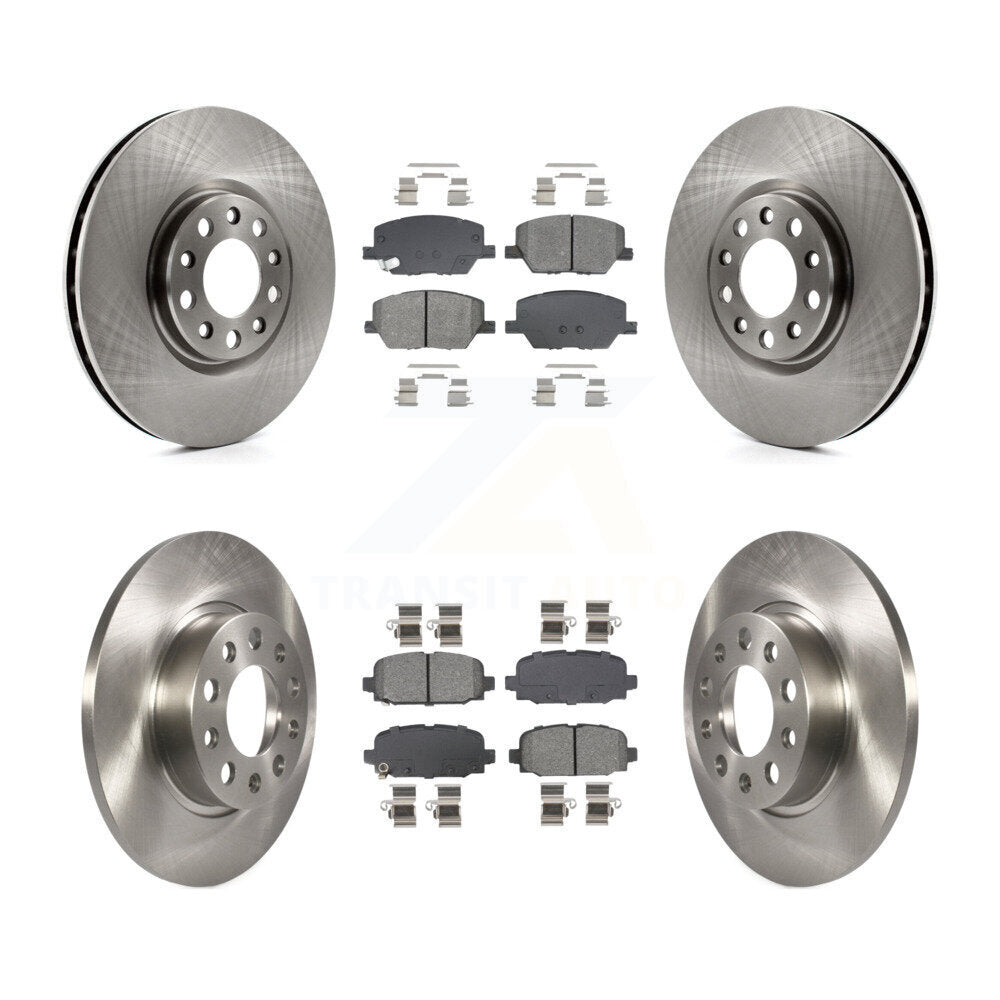 Disc Brake Rotors And Semi-Metallic Pads Front Rear Kit For Jeep Compass