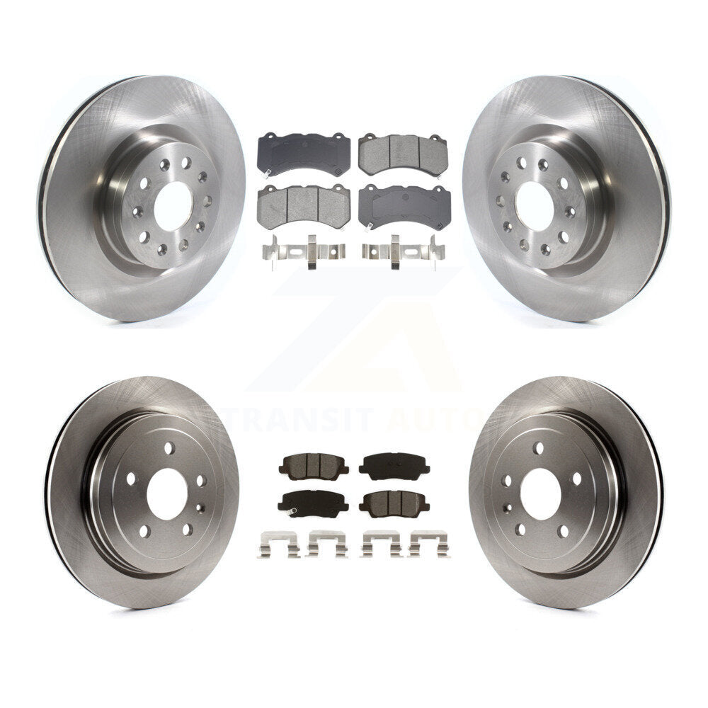 Disc Brake Rotors And Semi-Metallic Pads Front Rear Kit For Cadillac CTS