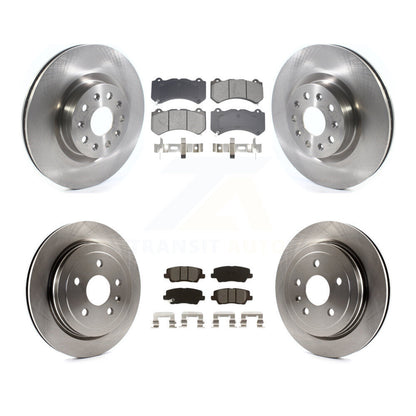 Disc Brake Rotors And Semi-Metallic Pads Front Rear Kit For Cadillac CTS