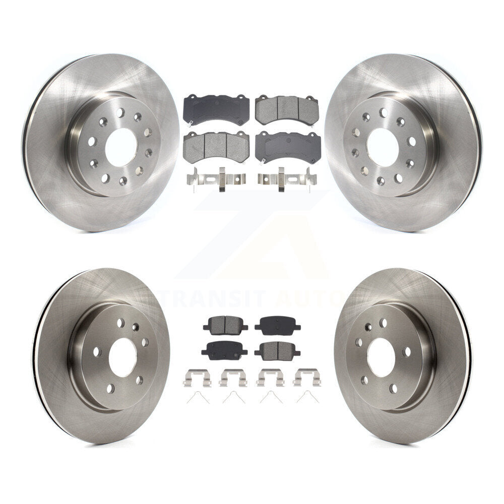 Disc Brake Rotor And Semi-Metallic Pad Front Rear Kit For Chevrolet Camaro LT LS