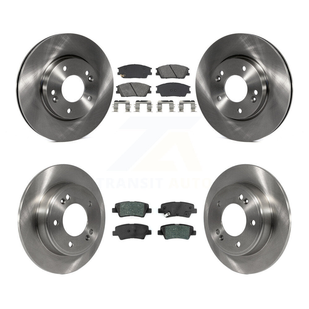 Disc Brake Rotor And Semi-Metallic Pad Front Rear Kit For Hyundai Venue Kia Soul