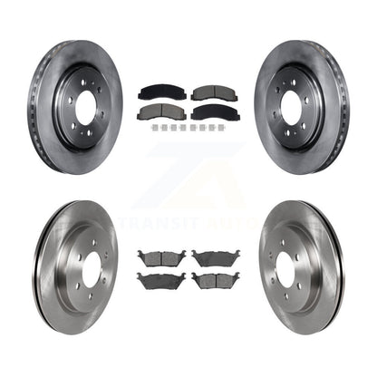 Brake Rotor & Semi-Metallic Pad Front Rear Kit For Ford F-150 Expedition Lincoln