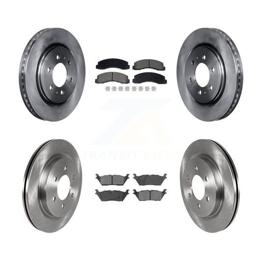 Brake Rotor & Semi-Metallic Pad Front Rear Kit For Ford F-150 Expedition Lincoln