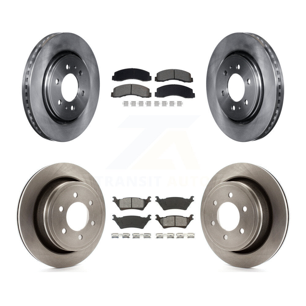 Disc Brake Rotors And Semi-Metallic Pads Front Rear Kit For Ford F-150