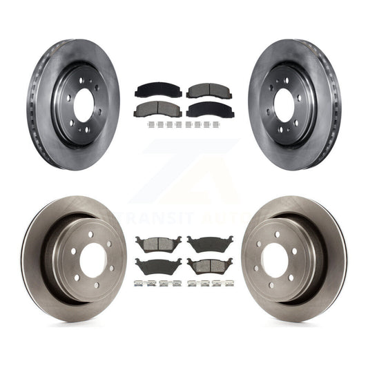 Disc Brake Rotors And Semi-Metallic Pads Front Rear Kit For Ford F-150