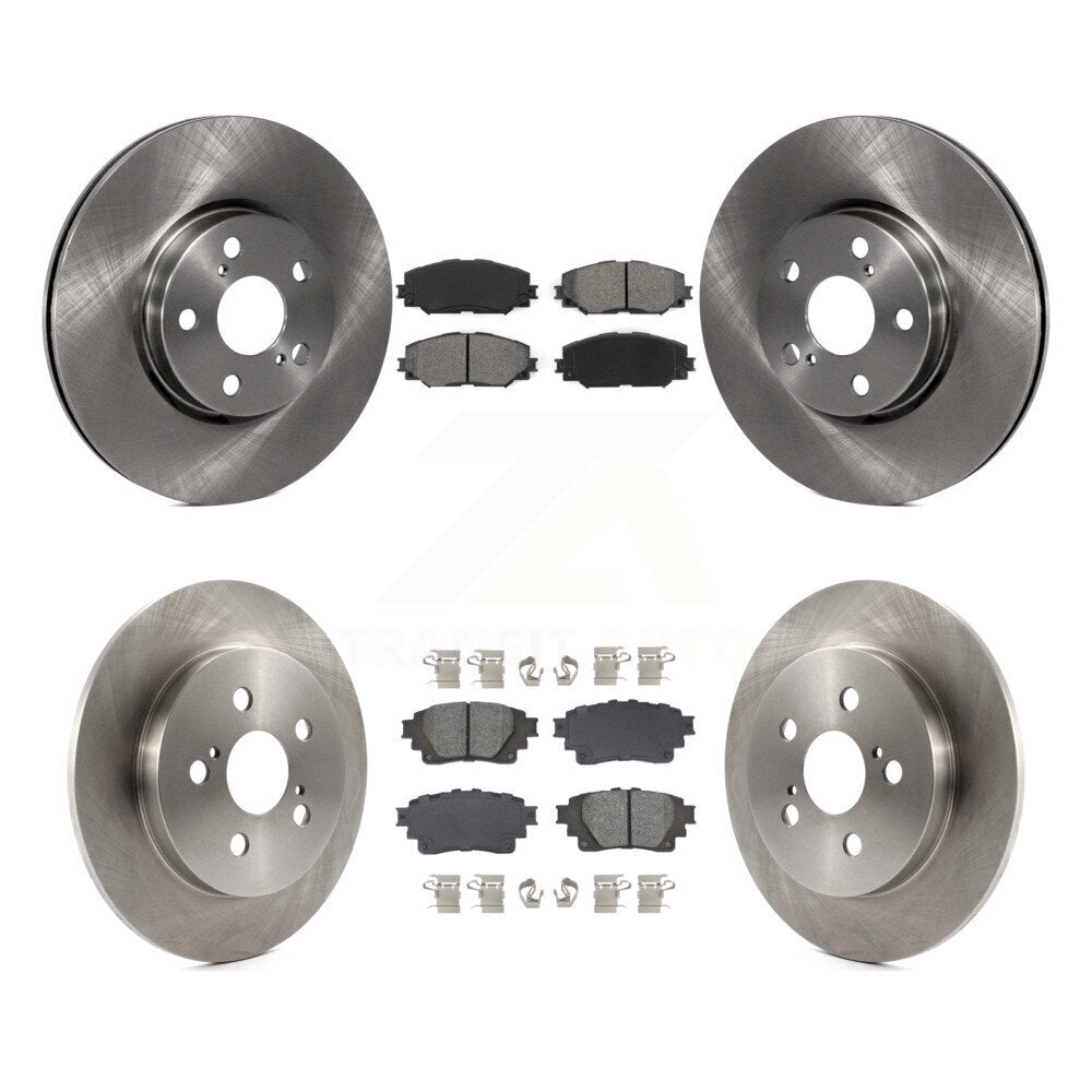 Disc Brake Rotor & Semi-Metallic Pad Front Rear Kit For 2019 Toyota Corolla 1.8L