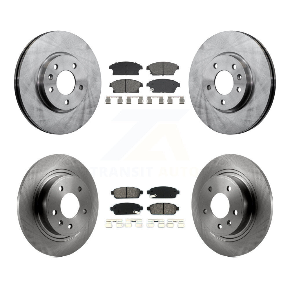 Brake Rotors & Semi-Metallic Pad Front Rear Kit For Chevrolet Cruze Buick Verano