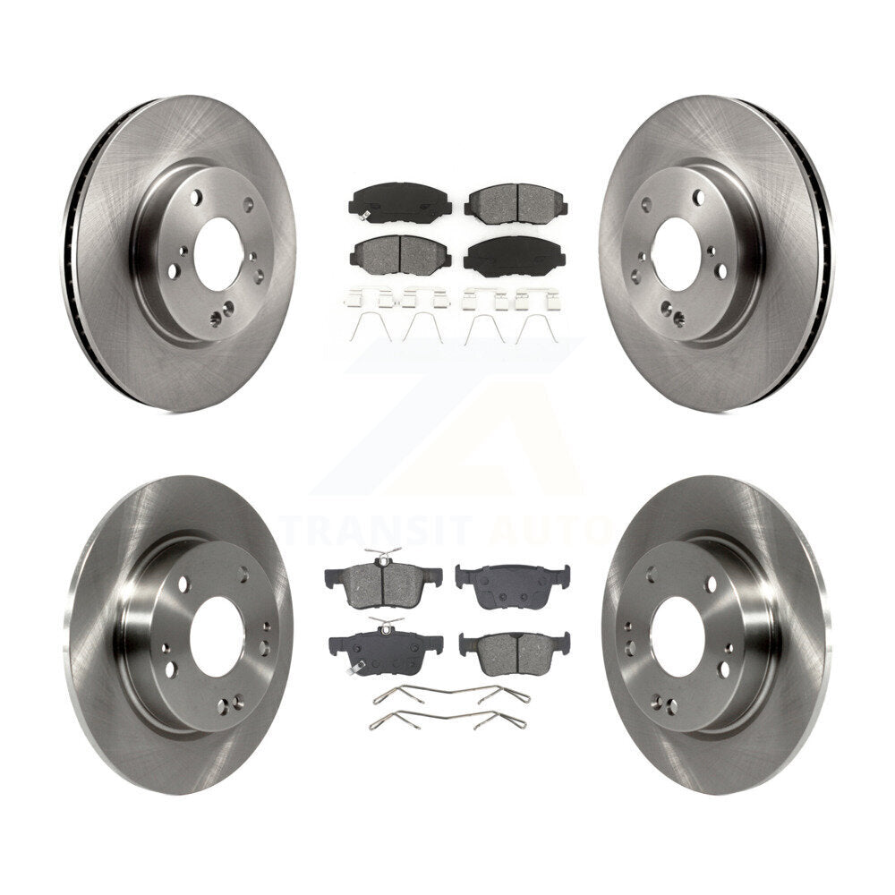 Disc Brake Rotors And Semi-Metallic Pads Front Rear Kit For Honda Civic