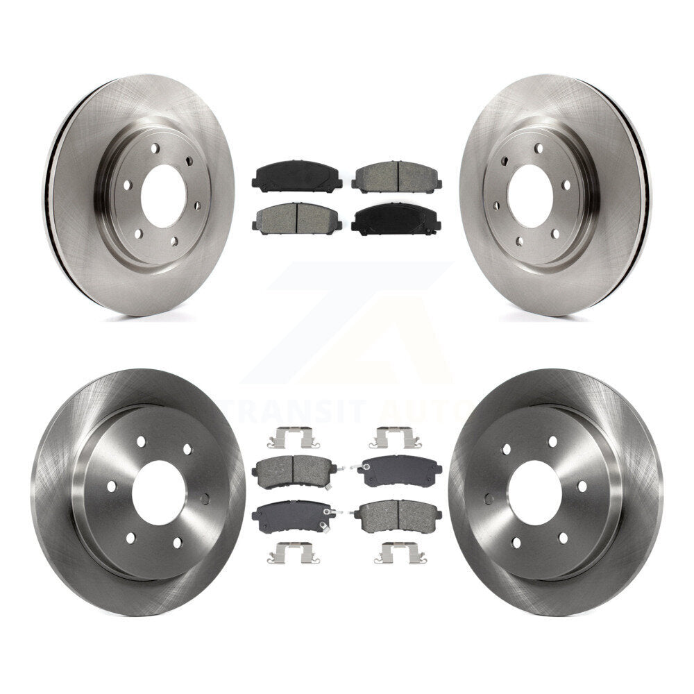 Brake Rotors Semi-Metallic Pad Front Rear Kit For Nissan Armada With Solid Rotor