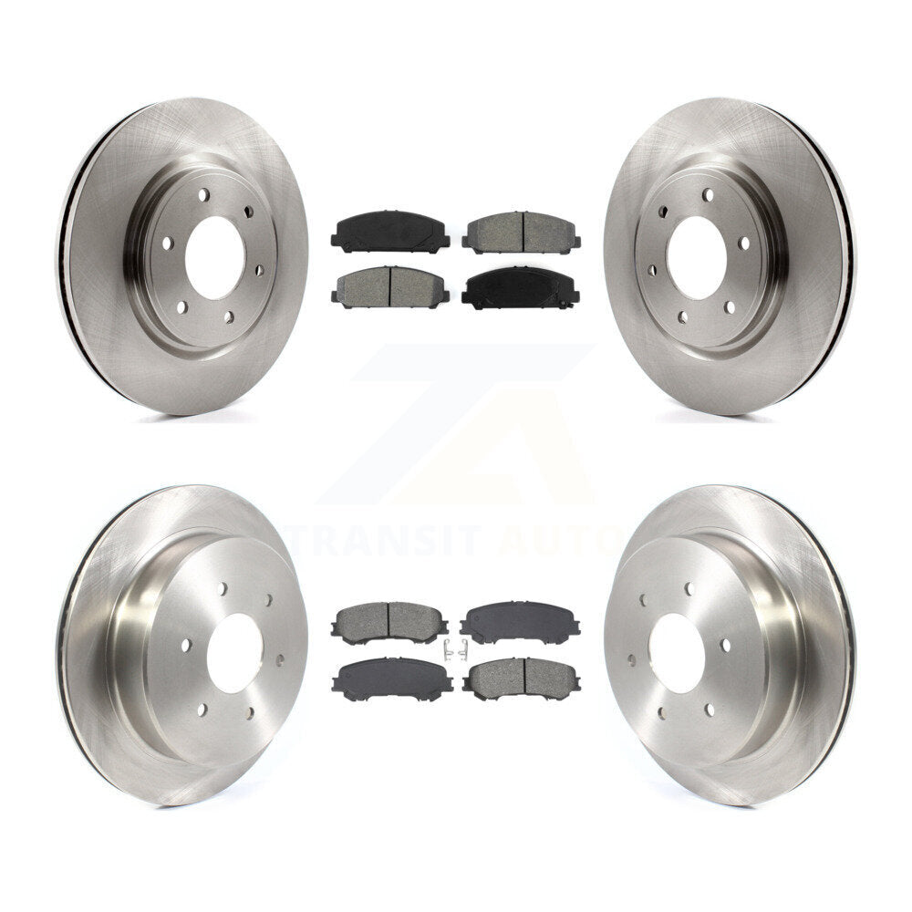 Disc Brake Rotor And Semi-Metallic Pad Front Rear Kit For 2017-2023 Nissan TITAN