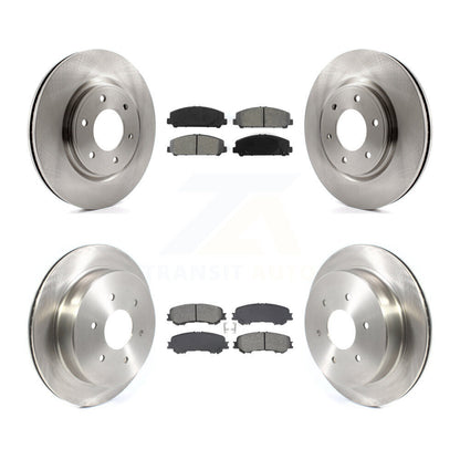 Disc Brake Rotor And Semi-Metallic Pad Front Rear Kit For 2017-2023 Nissan TITAN