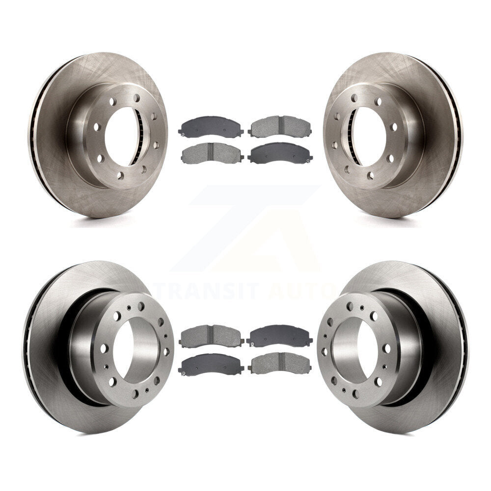 Disc Brake Rotors And Semi-Metallic Pads Front Rear Kit For Ram 2500 3500