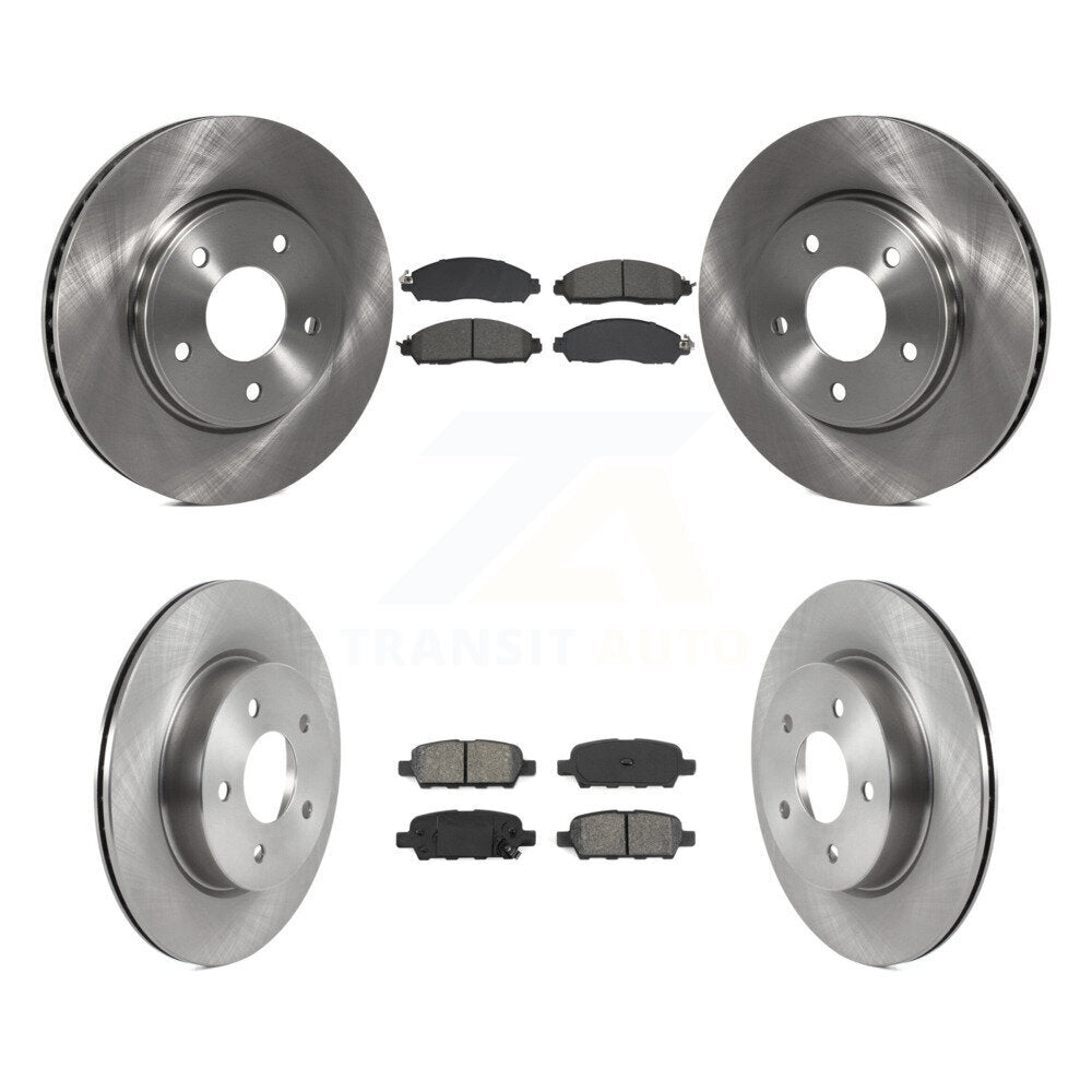 Disc Brake Rotors And Semi-Metallic Pads Front Rear Kit For 2018 Nissan LEAF S
