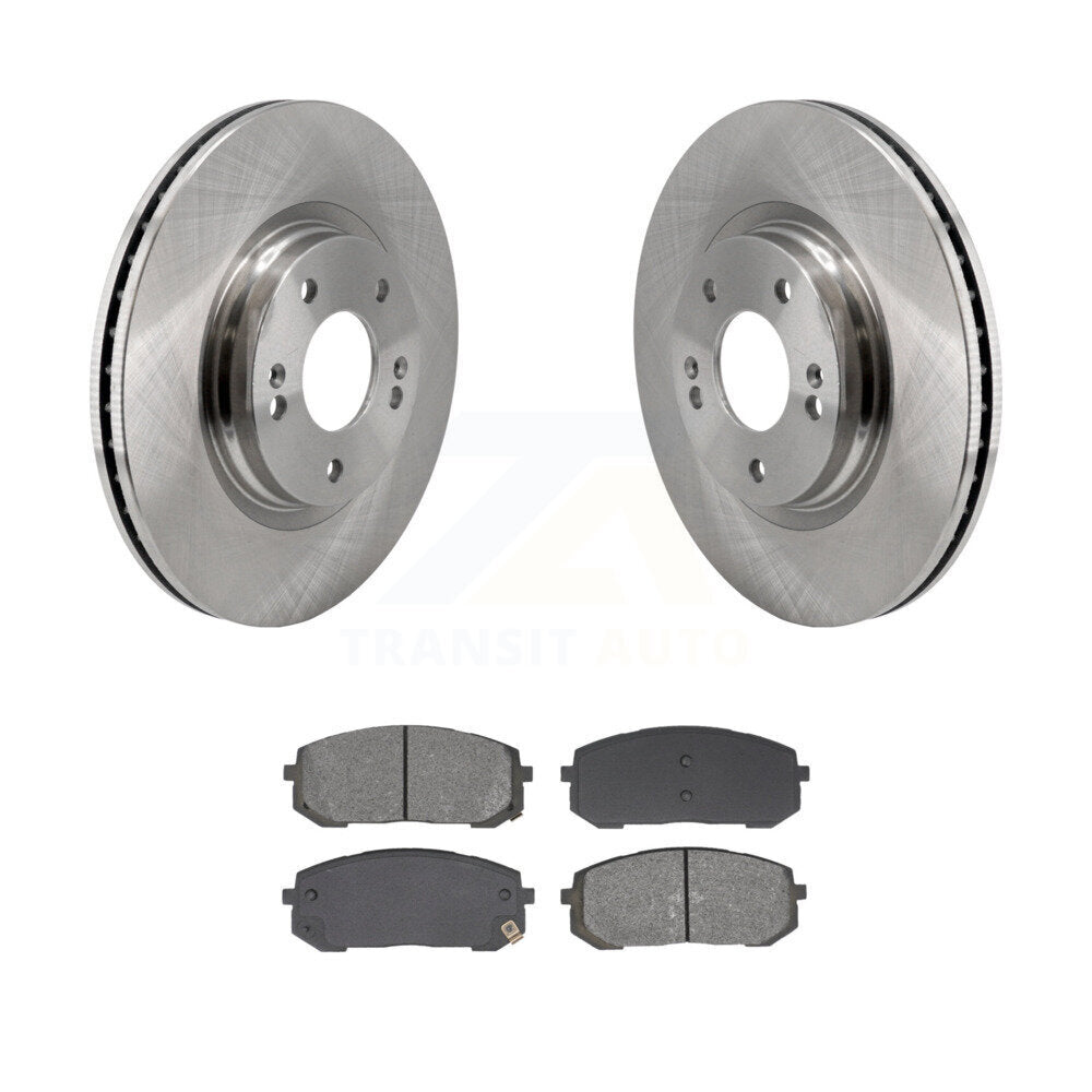 Brake Rotor & Semi-Metallic Pad Front Kit For Hyundai Elantra Sonata Kia Niro EV