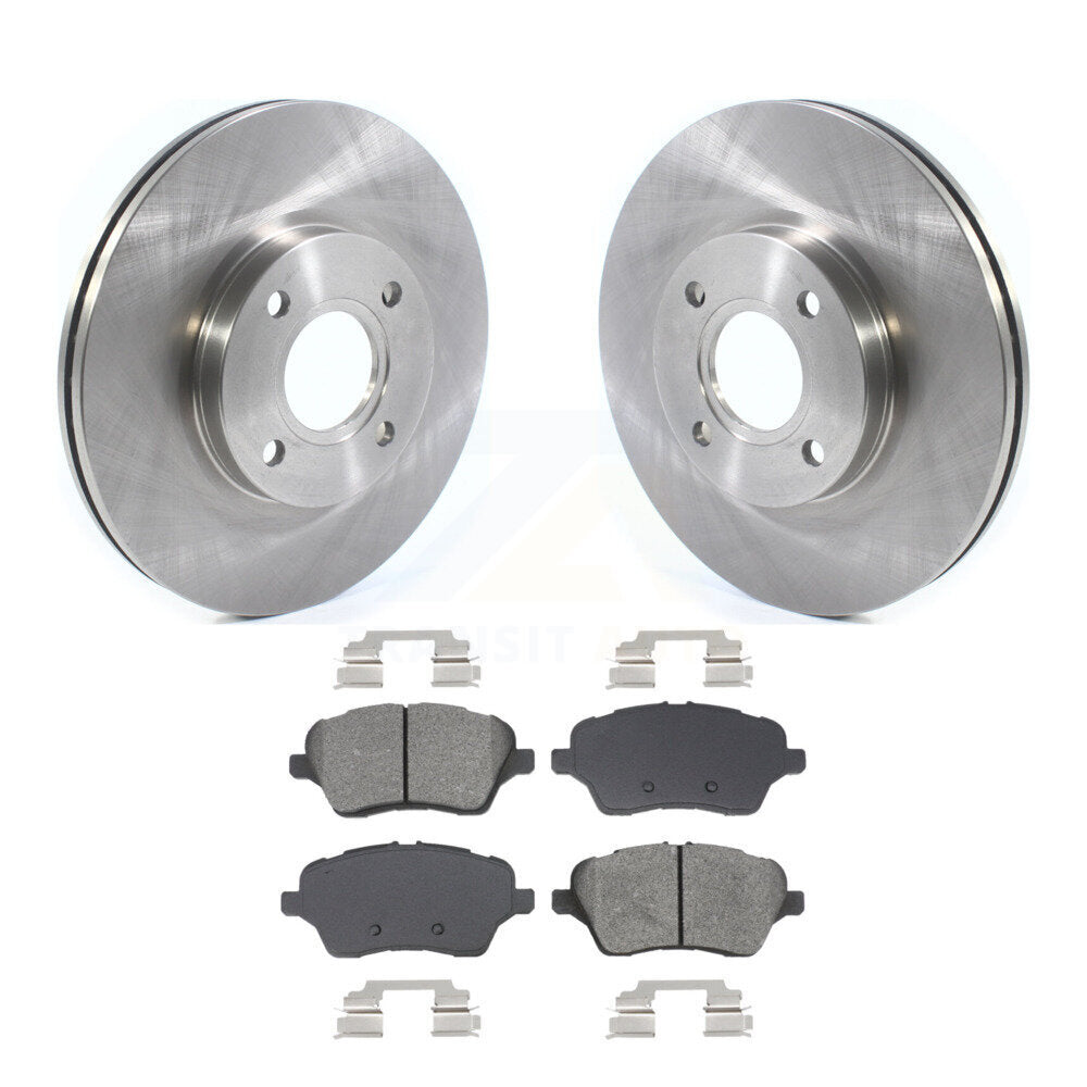 Disc Brake Rotors And Semi-Metallic Pads Front Kit For 2014-2019 Ford Fiesta ST