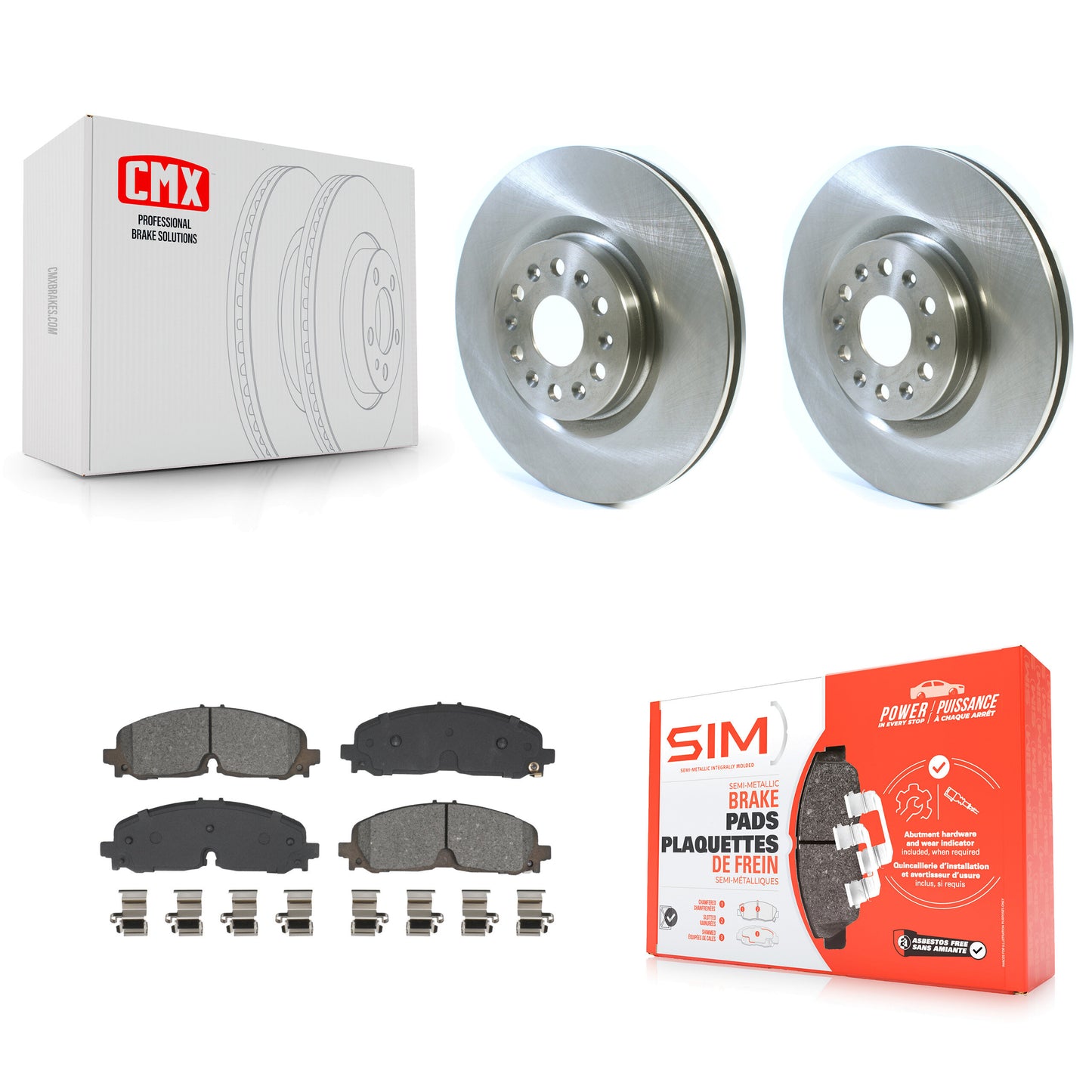 Brake Rotors Semi-Metallic Pad Front Kit For 2021 Cadillac XT5 Buick Enclave XT6