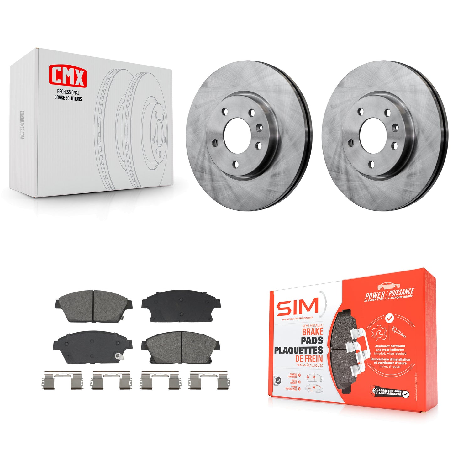 Brake Rotor Semi-Metallic Pad Front Kit For Chevrolet Cruze Buick Verano Orlando