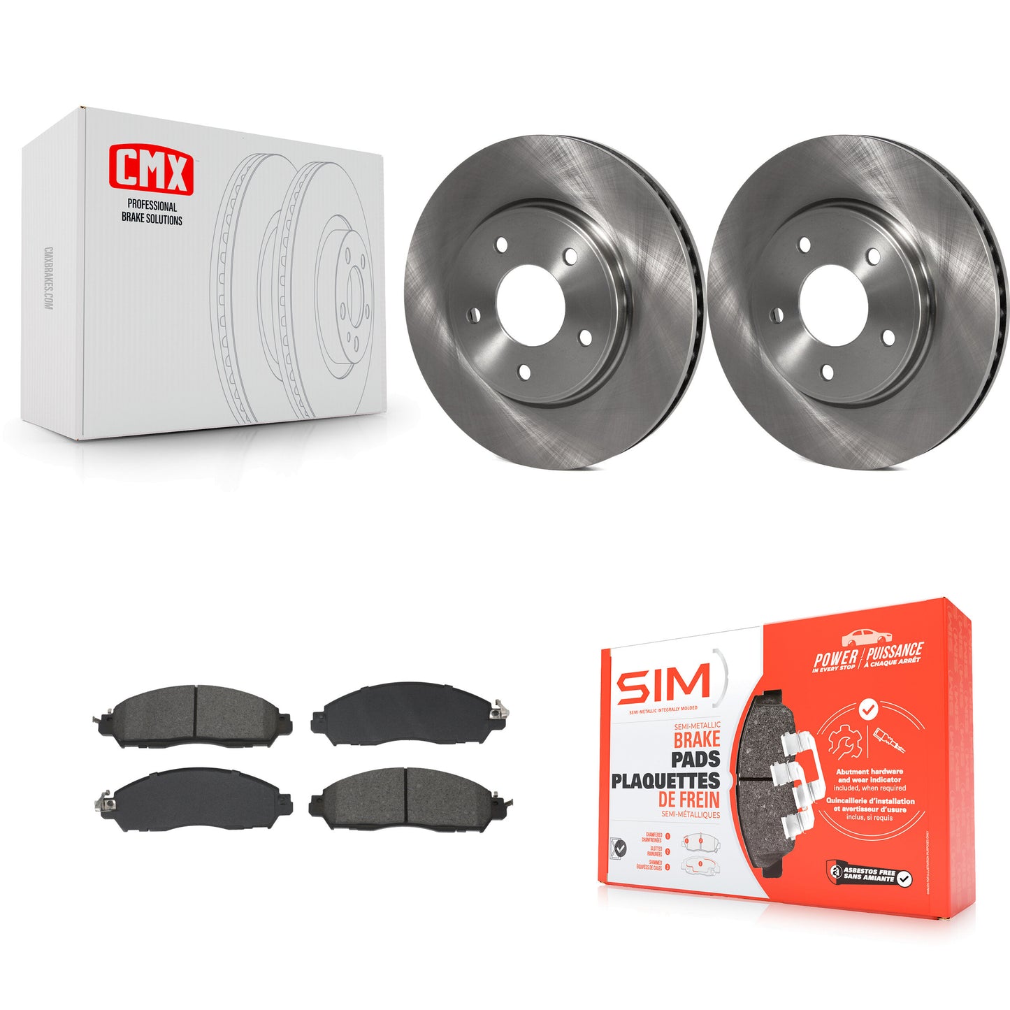 Disc Brake Rotors And Semi-Metallic Pads Front Kit For Nissan LEAF NV200