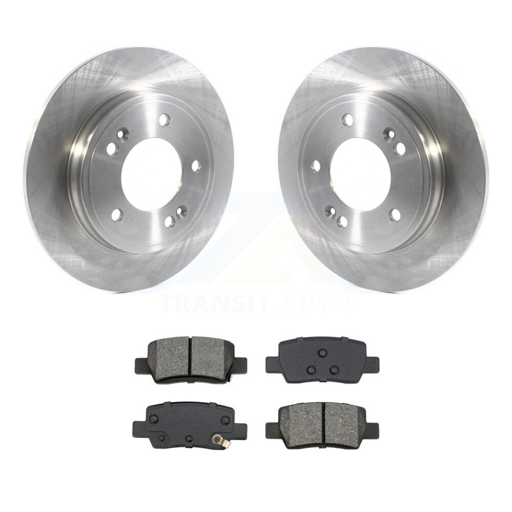 Disc Brake Rotors And Semi-Metallic Pads Rear Kit For Hyundai Elantra