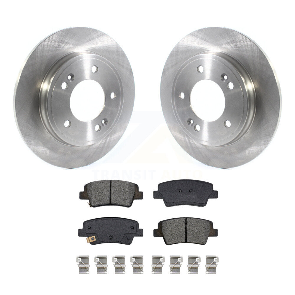 Disc Brake Rotors And Semi-Metallic Pads Rear Kit For Hyundai Elantra