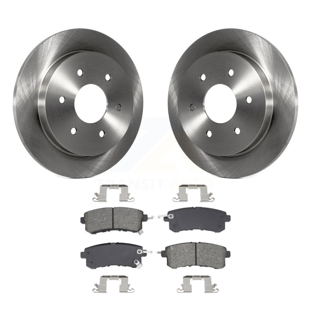 Brake Rotors Semi-Metallic Pad Rear Kit For 17-19 Nissan Armada With Solid Rotor