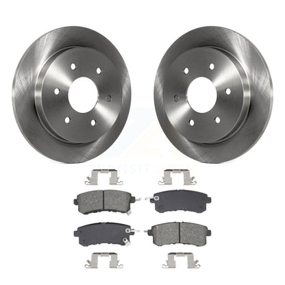 Brake Rotors Semi-Metallic Pad Rear Kit For 17-19 Nissan Armada With Solid Rotor