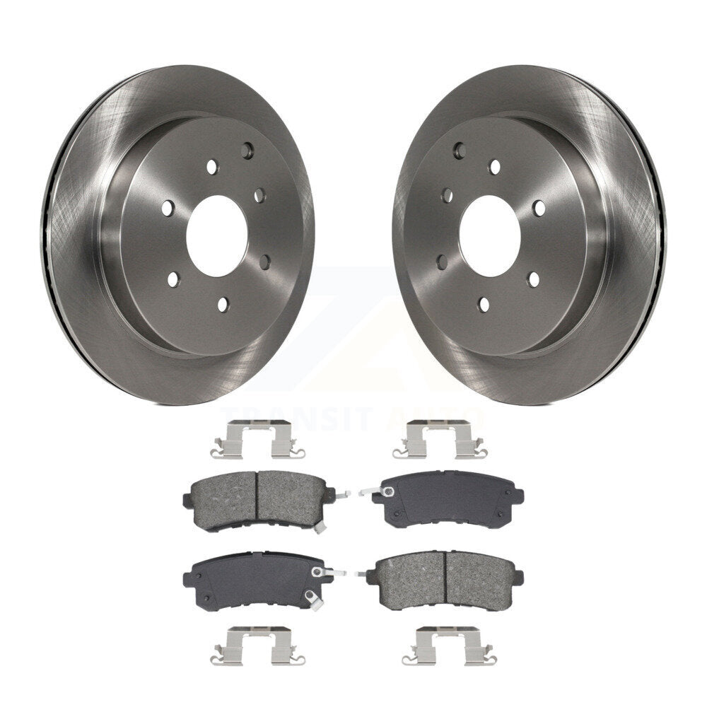 Disc Brake Rotor Semi-Metallic Pad Rear Kit For INFINITI QX80 Nissan Armada QX56