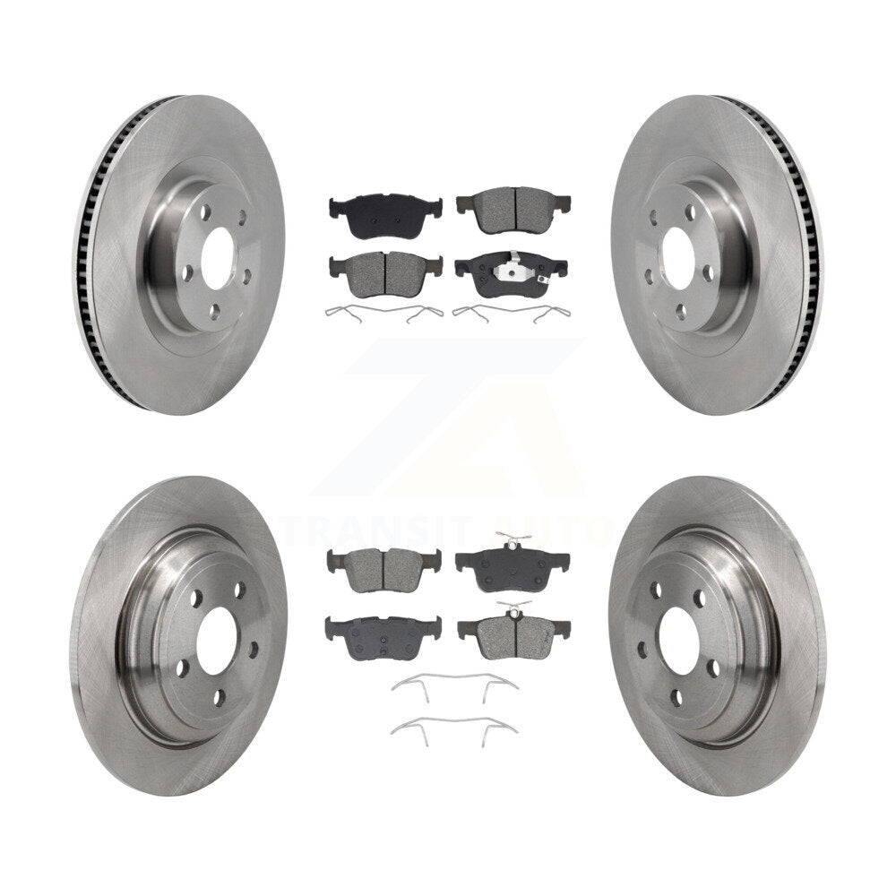 Disc Brake Rotors & Semi-Metallic Pad Front Rear Kit For 2022-2023 Ford Maverick