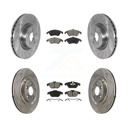 Disc Brake Rotors And Semi-Metallic Pads Front Rear Kit For Mercedes-Benz E400