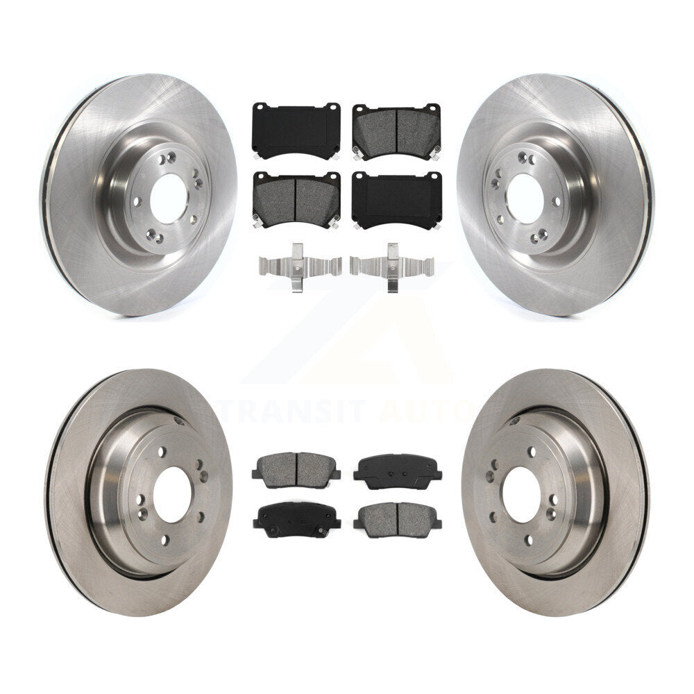 Disc Brake Rotors And Semi-Metallic Pads Front Rear Kit For 2011 Hyundai Equus