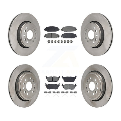 Brake Rotors Semi-Metallic Pad Front Rear Kit For Ram 1500 Jeep Wagoneer Grand L