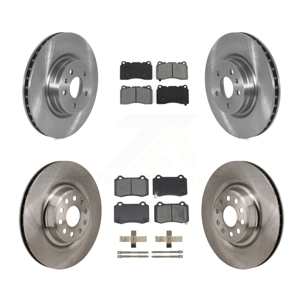 Disc Brake Rotors And Semi-Metallic Pads Front Rear Kit For Tesla S