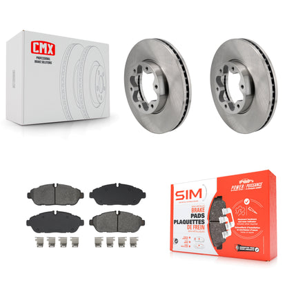 Brake Rotor And Semi-Metallic Pad Front Kit For Ford Transit-250 Transit-350 AWD