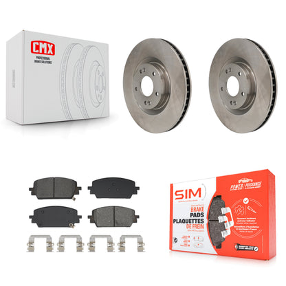 Brake Rotors & Semi-Metallic Pad Front Kit For Hyundai Santa Fe Kia Sorento Cruz