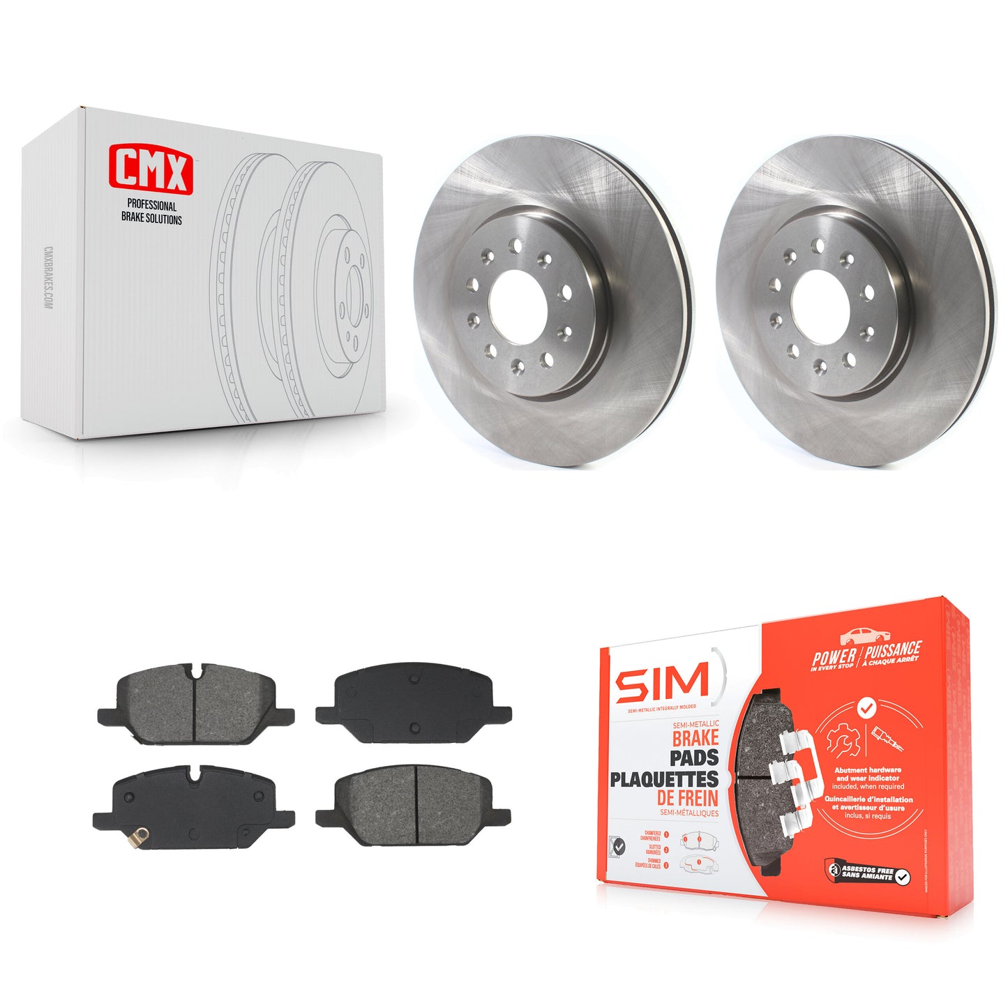 Disc Brake Rotor & Semi-Metallic Pad Front Kit For Chevrolet Equinox GMC Terrain